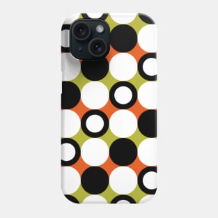 Lime Green Orange Black and White Circles Phone Case