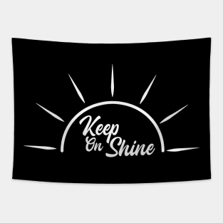 Keep On Shine Light White Tapestry