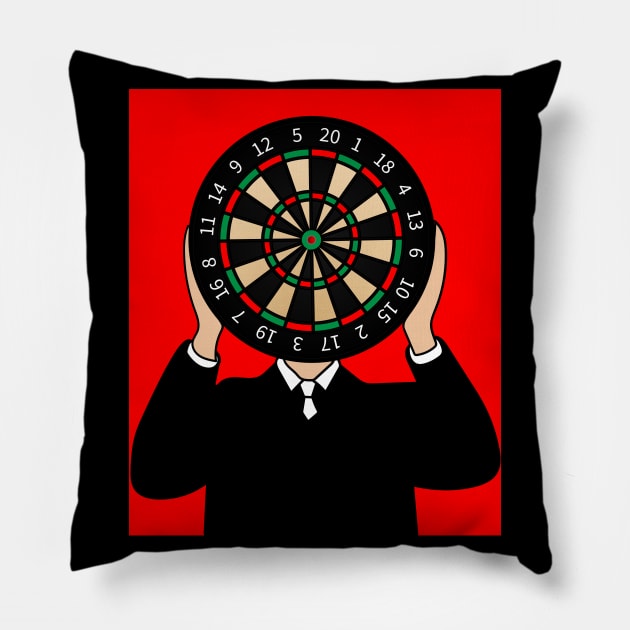 Dartboard Dart Player With Darts Arrows Pillow by flofin