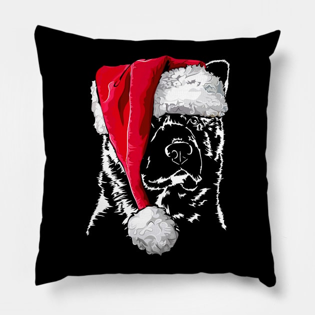 American Akita Santa Christmas dog mom Pillow by wilsigns