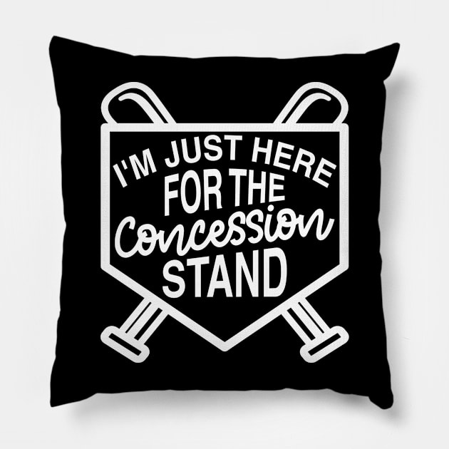 I'm Just Here For The Concession Stand Baseball Softball Cute Funny Pillow by GlimmerDesigns