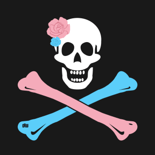 Trans Pride Skull and Crossbones T-Shirt