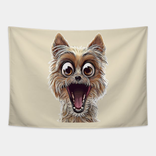 Funny Surprised Dog Tapestry by DogsandCats