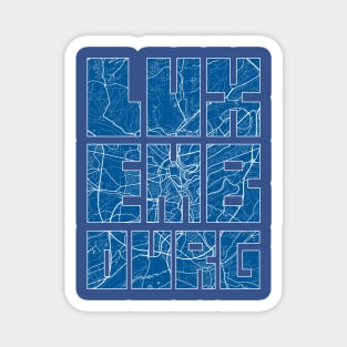 Luxembourg City Map Typography - Blueprint Magnet