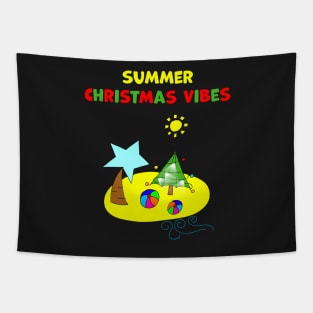 Christmas on the Beach Summer Christmas Vibes Funny Tapestry