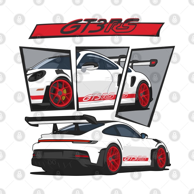 car 911 gt3 rs racing edition detail white red by creative.z