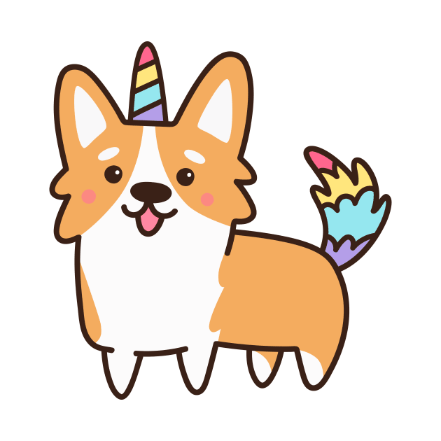 Kawaii Corgi Unicorn by Viaire