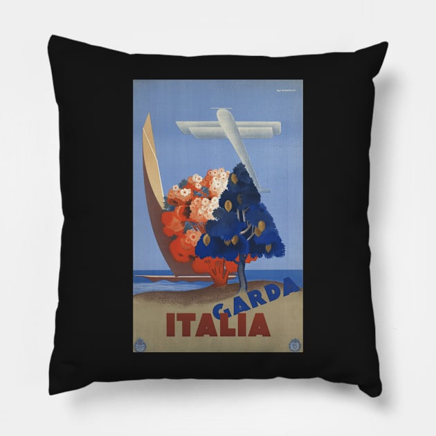 Retro poster - pub - vintage - italy - italy - italia Pillow by Labonneepoque