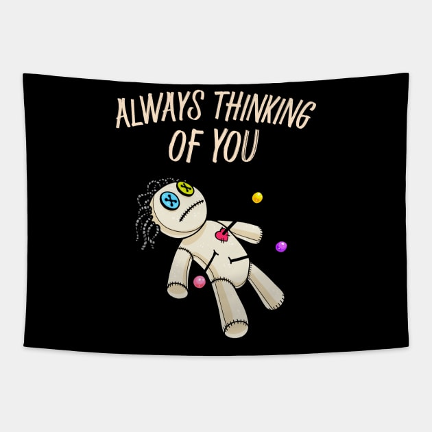 Funny Voodoo Doll Revenge Love Thinking Of You Tapestry by Foxxy Merch