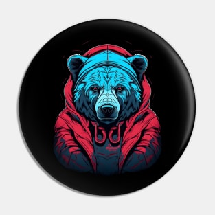 Bear Funny Cyberpunk Game Pin