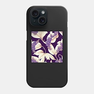 Big and Bold Purple and Light Ivory Cream Floral Design Phone Case