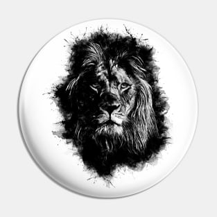 Lion Head Abstract Animal Face Ink Splatter Illustration Pin