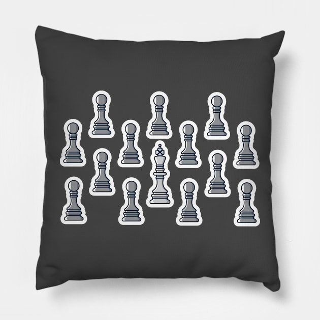 Chess Leader King Pattern Sticker style vector illustration. Sport board game object icon concept. Stand out, different and unique concept, business idea. Pillow by AlviStudio