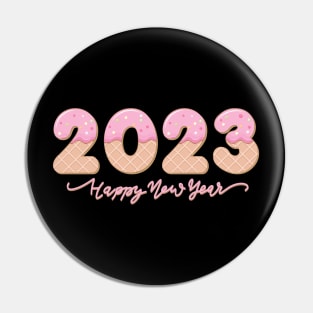 Happy New Year 2023 Ice Cream Alphabet Pin