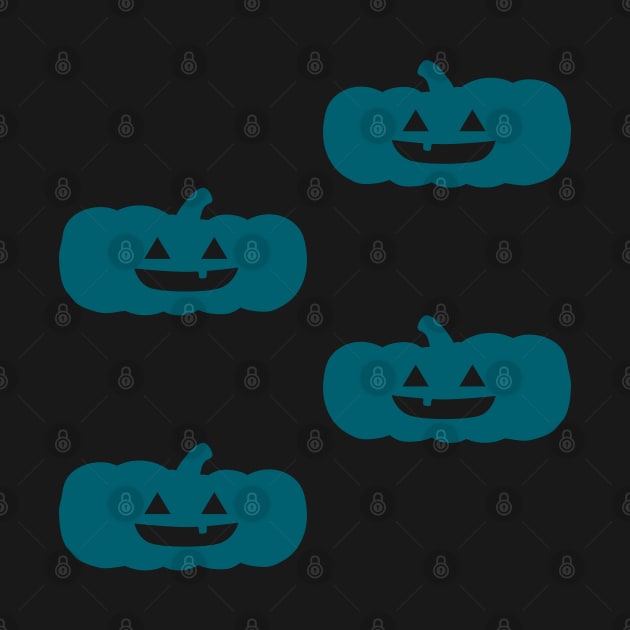 Squat Jack-O-Lantern Tile (Blue) by ziafrazier