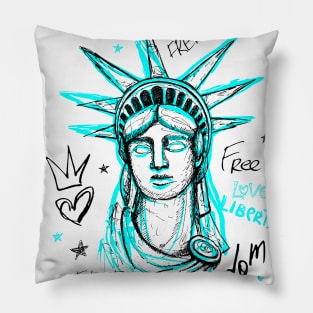 New York City, American liberty, freedom. Cool t-shirt quote trendy street art Pillow