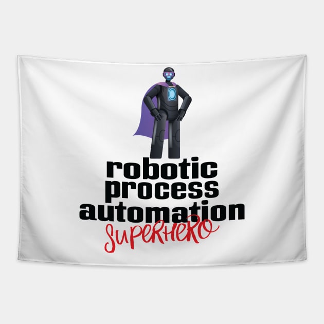 Robotic Process Automation Robot Superhero Tapestry by ProjectX23 Orange