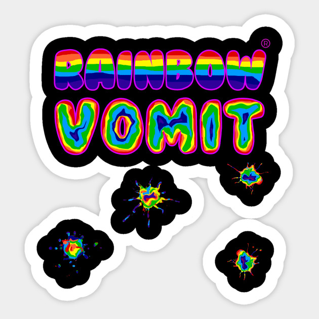 Rainbow Vomit Design 1 Rainbow Sticker Teepublic