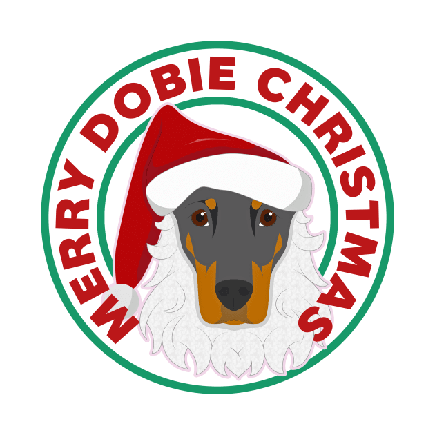 Merry Christmas Doberman Pinscher by CafePretzel