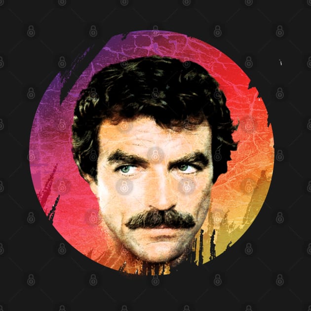 Tom Selleck-Retro 80s Aesthetic Design by Hursed