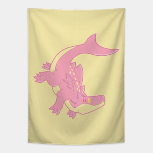 Cute Pink Shark Dragon Tapestry