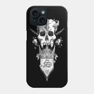 Steampunk skull with flag S Phone Case