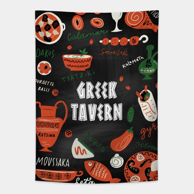 Tavern blackboard #3 Tapestry by GreekTavern