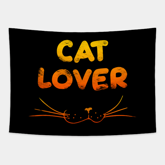 Cat Lover - Orange Tapestry by Scailaret