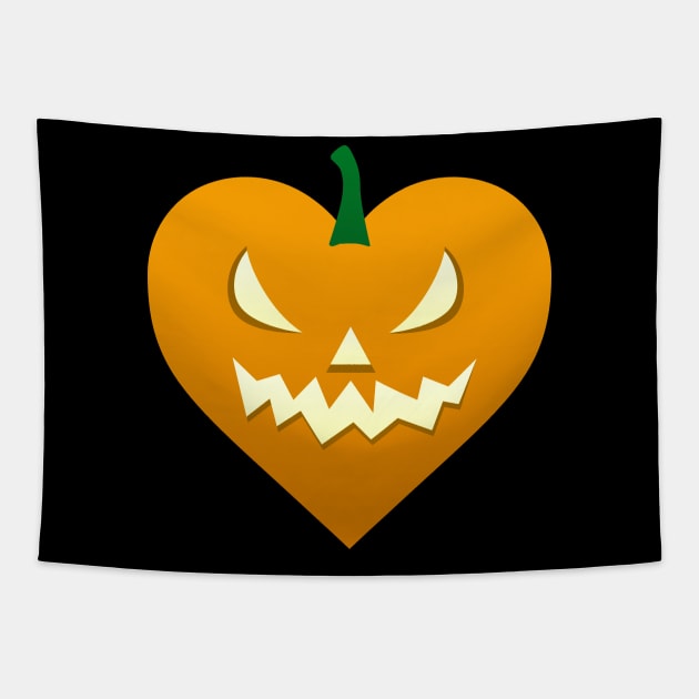 Jack o' Lantern Heart Tapestry by Daniela A. Wolfe Designs