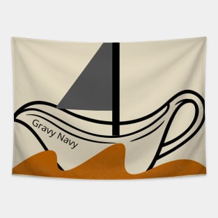 Navy Gravy Boat Tapestry