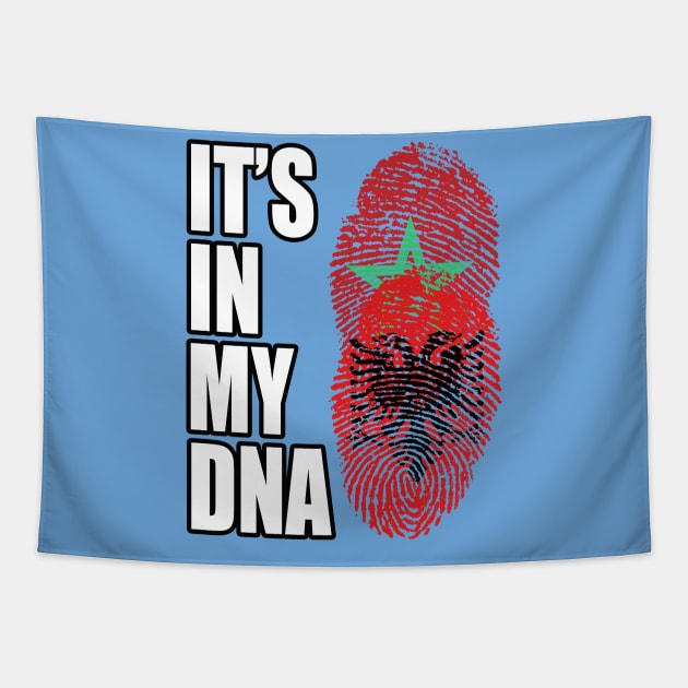 Albanian And Moroccan Mix DNA Flag Heritage Tapestry by Just Rep It!!
