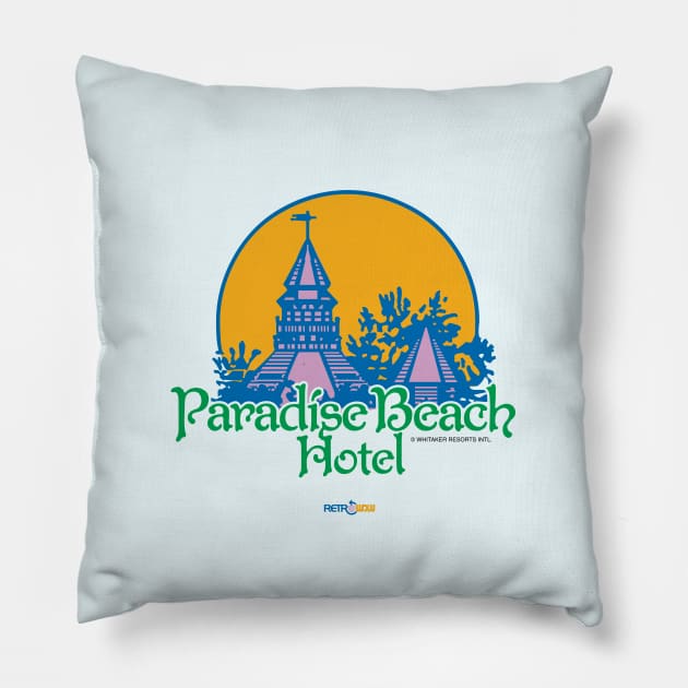 Paradise Beach Hotel - Thunder in Paradise Pillow by RetroWDW