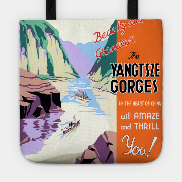Vintage Travel Poster China The Yangtsze Gorges China Tote Teepublic