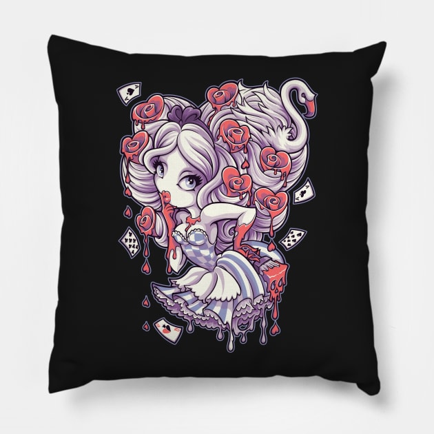 Painting The Roses Red Pillow by JEHSEE