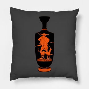 Greek Vase Hunter Kephalos and his Dog Pillow