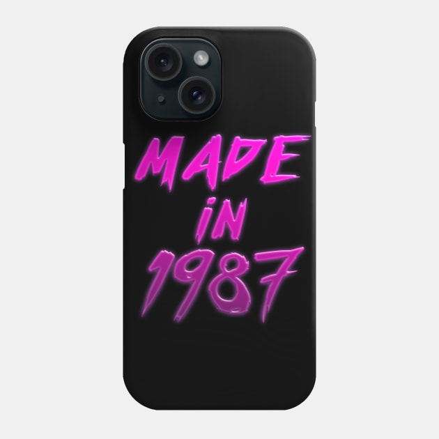 Made In 1987 - Retro Typography Birthday Gift Phone Case by DankFutura