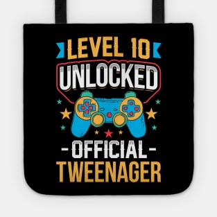 Level 10 Unlocked Official Tweenager 10th Birthday Tote