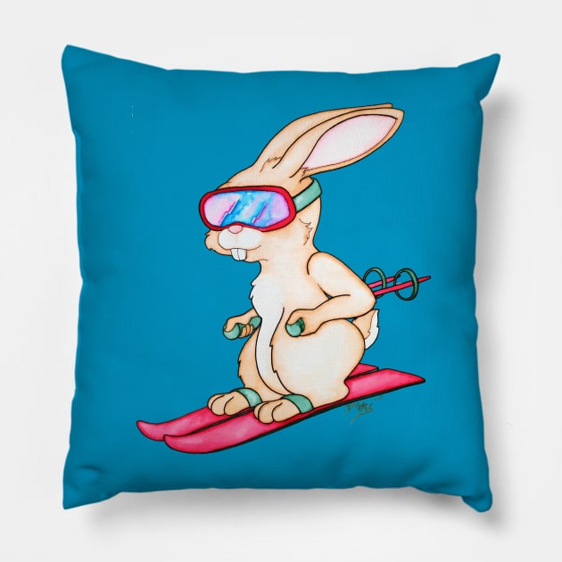 Ski Bunny Pillow by ptowndanig