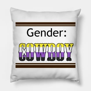 Gender: COWBOY - Enby Colors Pillow