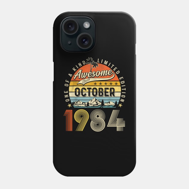 Awesome Since October 1984 Vintage 39th Birthday Phone Case by Brodrick Arlette Store