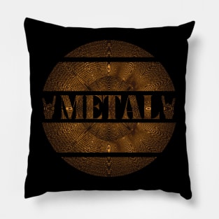 Heavy metal explosion in metallic brown Pillow