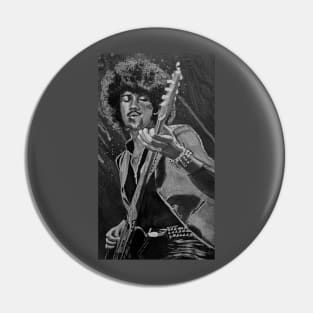 Phil Lynott - Thin Lizzy - monochrome close up Pin