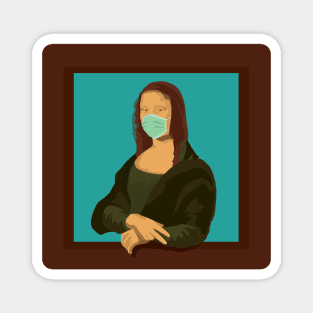 Mona Lisa with mask Magnet