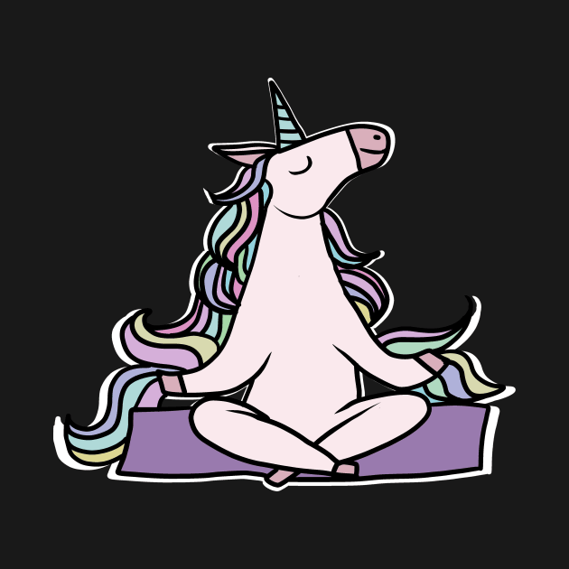 Unicorn Meditation Namaste Yoga by dukito