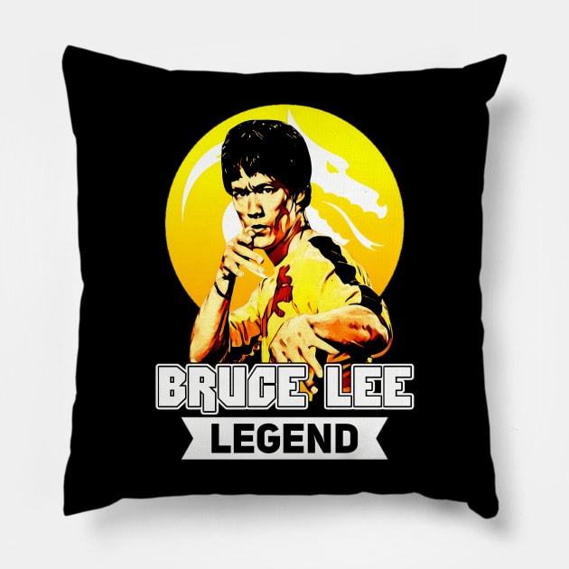 Movie Bruce Jeet Kune Do Bruce Dragon Legend Pillow by Garmentcrooks