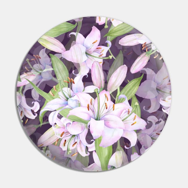 White pink lilies Pin by  ESHA-Studio