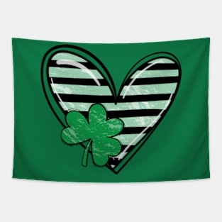 Love Shamrock Green Heart for St Patricks Day Tapestry