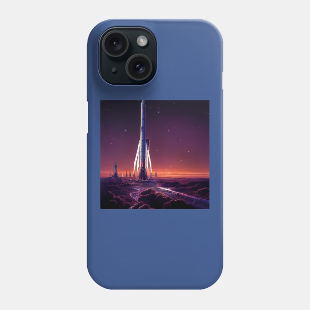 Interplanetary Spaceport Phone Case by Grassroots Green