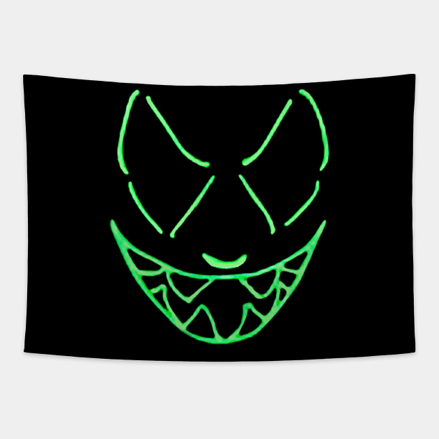 green face Tapestry by LedDes