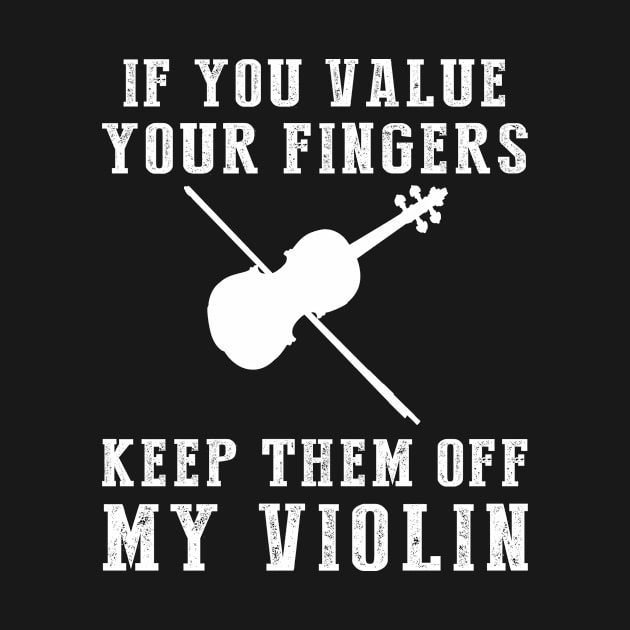 Strings of Laughter - Keep Off My Violin Funny Tee & Hoodie! by MKGift